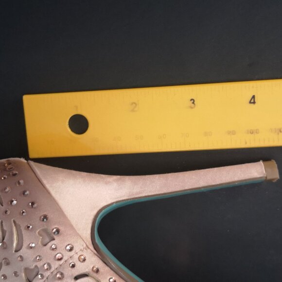 Betsey Johnson Emili Ladies Size 7M Rose Gold Stilettos w/Rhinestones & Cut Outs - Picture 7 of 8
